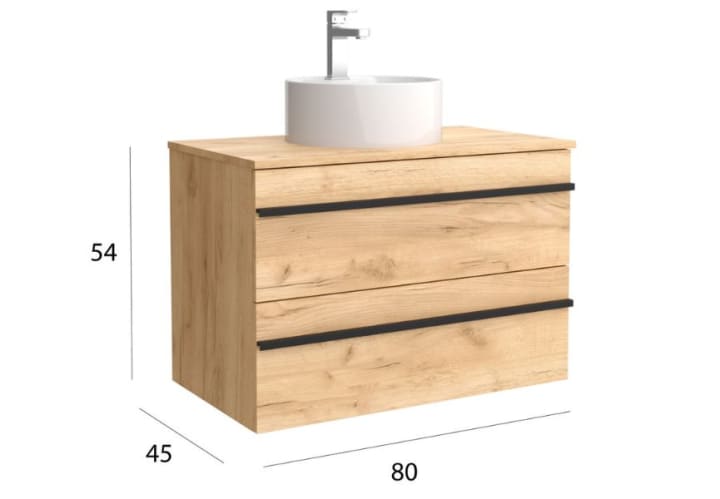 Conjunto mueble de baño con lavabo sobre encimera Salgar Born Detalle 5