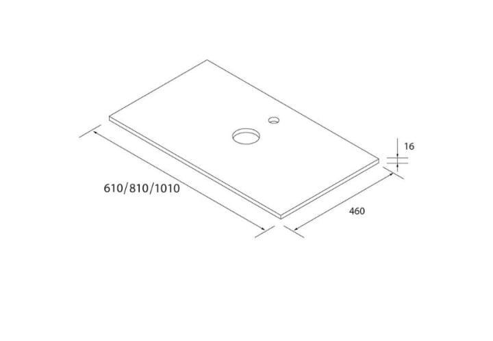 Conjunto mueble de baño con lavabo sobre encimera Salgar Born Croquis 10