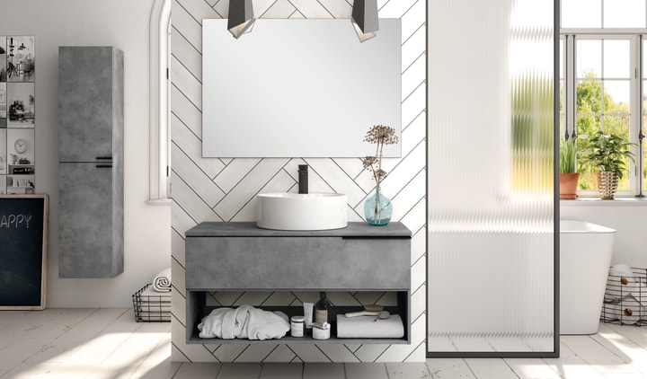 Mueble de baño con encimera de madera Bruntec Fortuna Principal 1