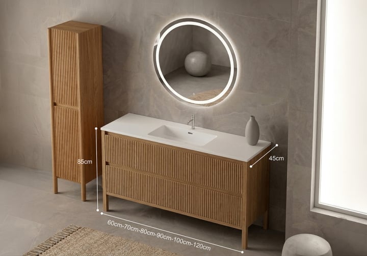 Conjunto de mueble de baño Bruntec Alpes 23 Croquis 12