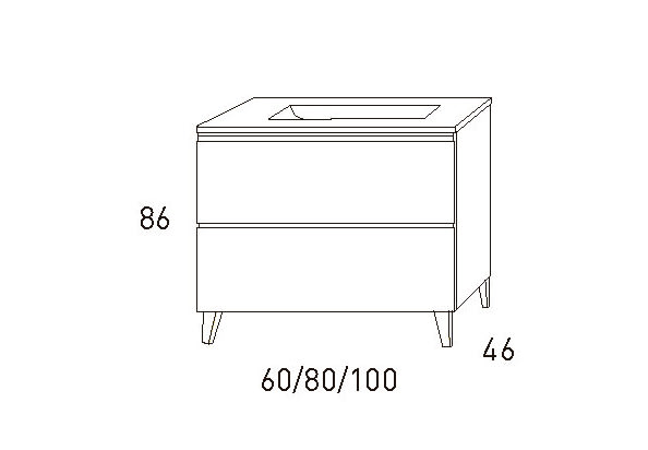 Conjunto mueble de baño Viso Granada Croquis 16