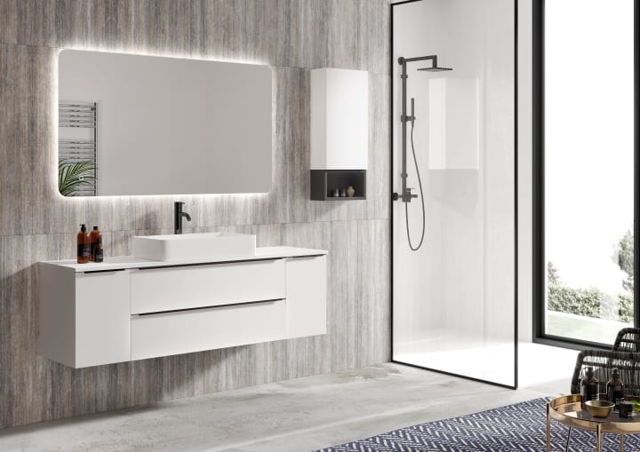 Mueble de baño con encimera de madera Coycama Landes Principal 1