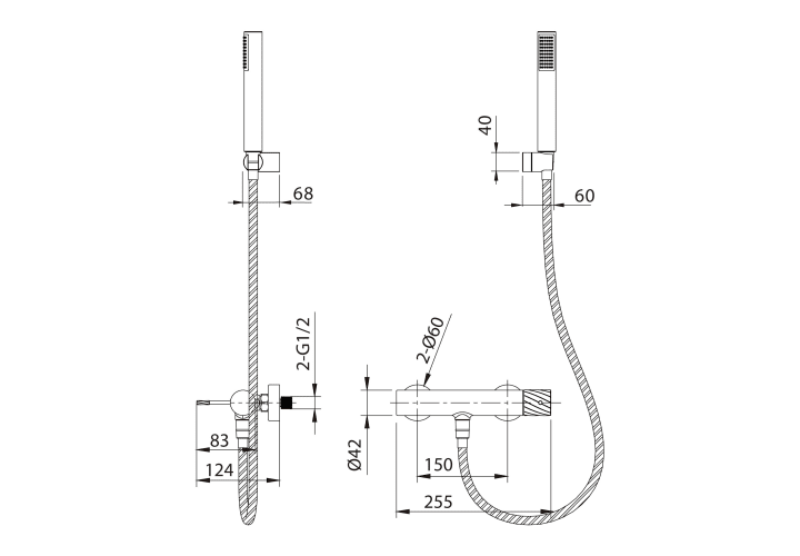 Grifo de ducha Imex Bless Croquis 24