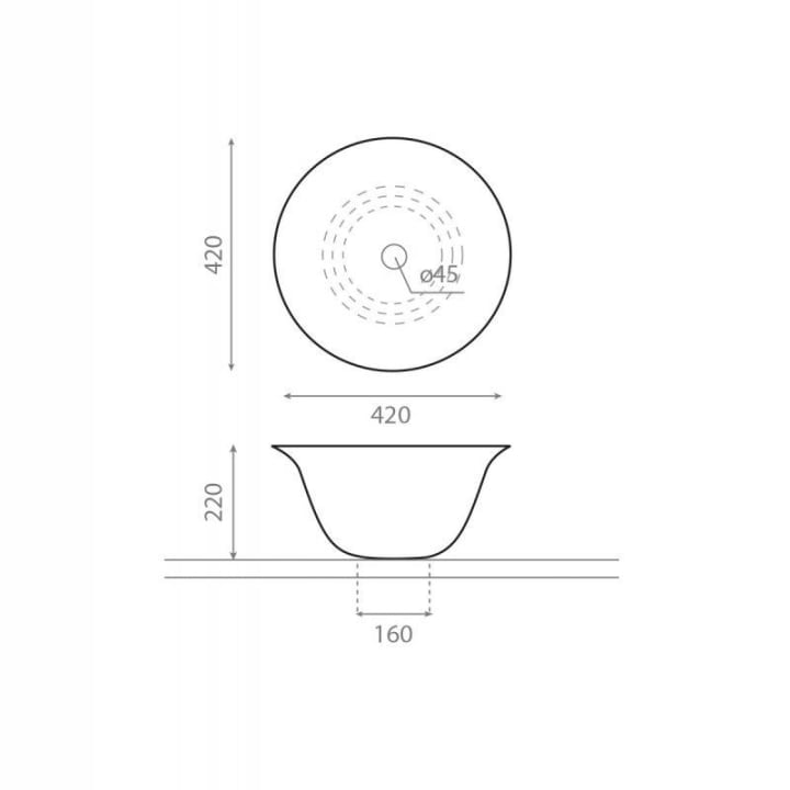 Lavabo sobre encimera Bathco Nordic Croquis 4