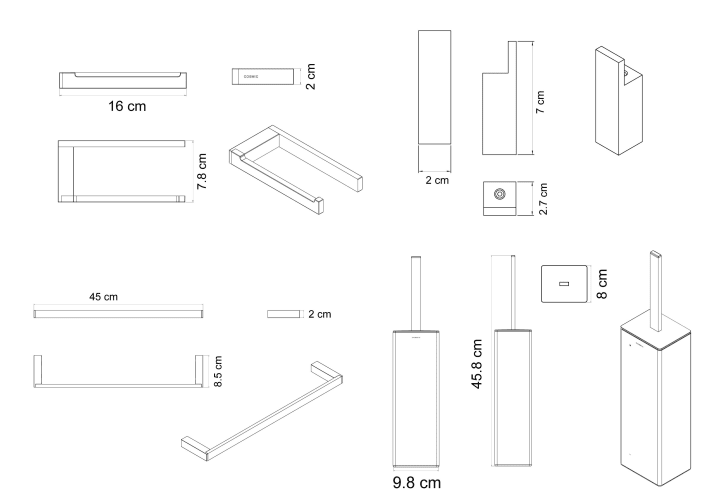 Conjunto de accesorios de baño Cosmic Bath Life Croquis 5