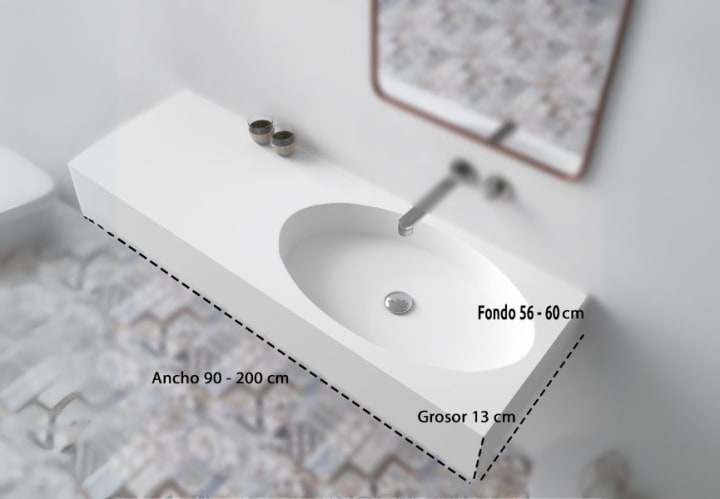 Lavabo suspendido Bruntec California Croquis 2