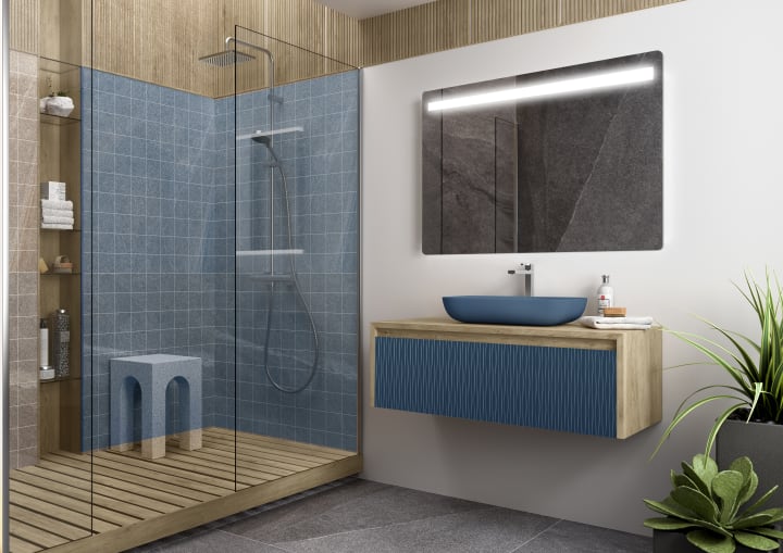 Mueble de baño Coycama lambda con encimera de madera Principal 2