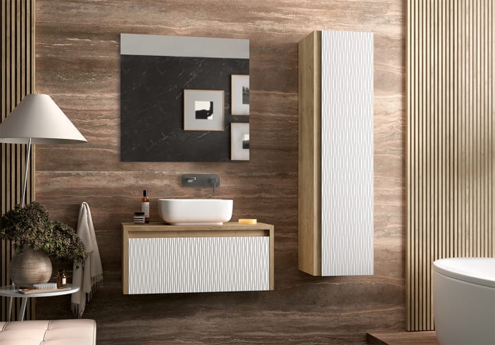 Mueble de baño Coycama lambda con encimera de madera Ambiente 18