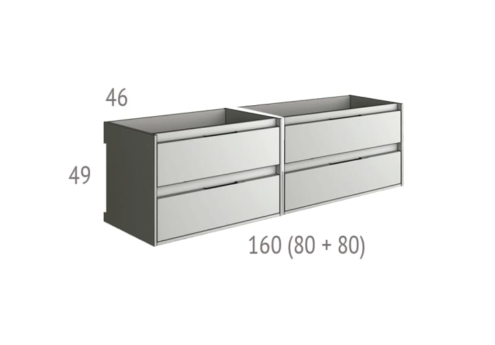 Mueble de baño con encimera de madera Bruntec Boston Croquis 3