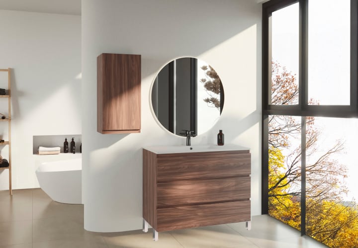 Mueble de baño color madera fondo reducido 37.8 cm Bruntec Vilma Principal 3
