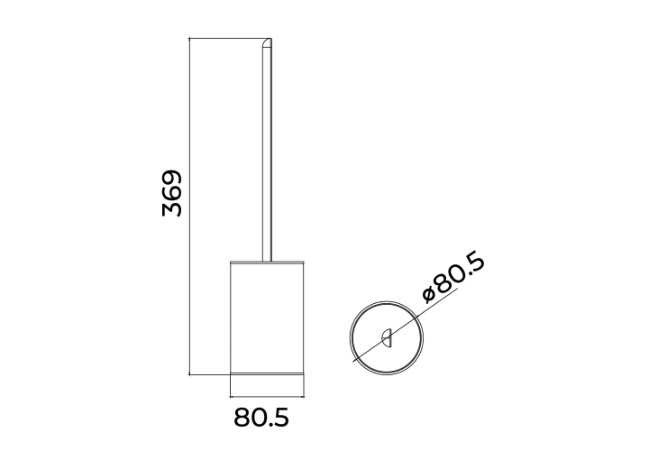 Escobillero de baño Medimex Aura Croquis 8