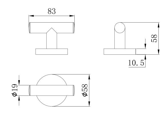 Colgador de gancho doble Strohm Teka Alaior  8.5cm x 6cm Croquis 5