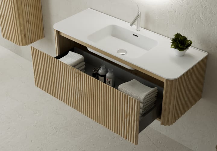 Conjunto de mueble de baño de madera maciza Bruntec Baviera Detalle 2