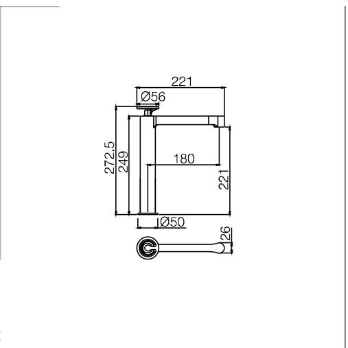Grifo de lavabo Imex Olimpo Croquis 2
