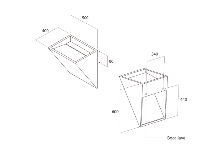 Lavabo suspendido Art and Bath Suton Croquis 3