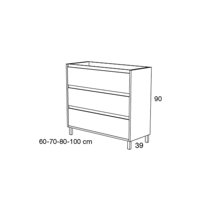 Mueble de baño de fondo reducido 39 cm Avila Dos Carmen Croquis 10