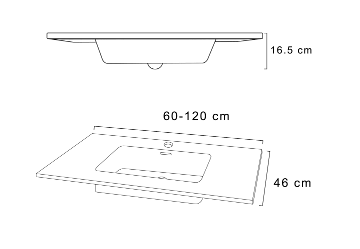 Lavabo encastrado Art and Bath Etna Croquis 1