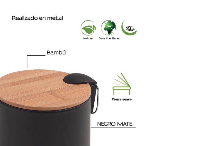 Papelera de baño Gedy Kenta Detalle 2