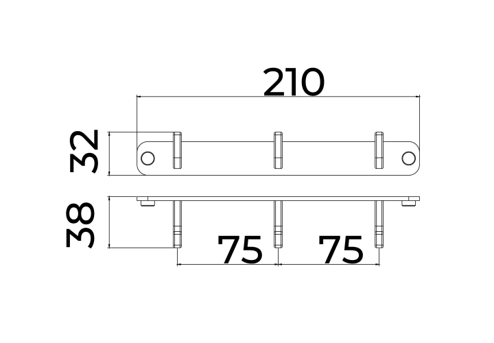 Percha de baño triple Medimex Nova Croquis 7