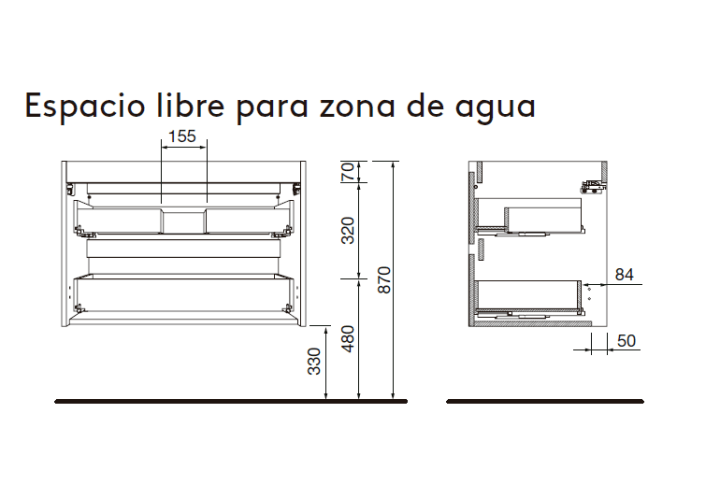 Conjunto mueble de baño Salgar Attila Croquis 20