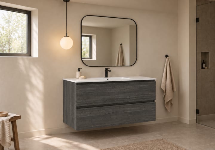 Mueble de baño color madera fondo reducido 37.8 cm Bruntec Vilma Principal 3