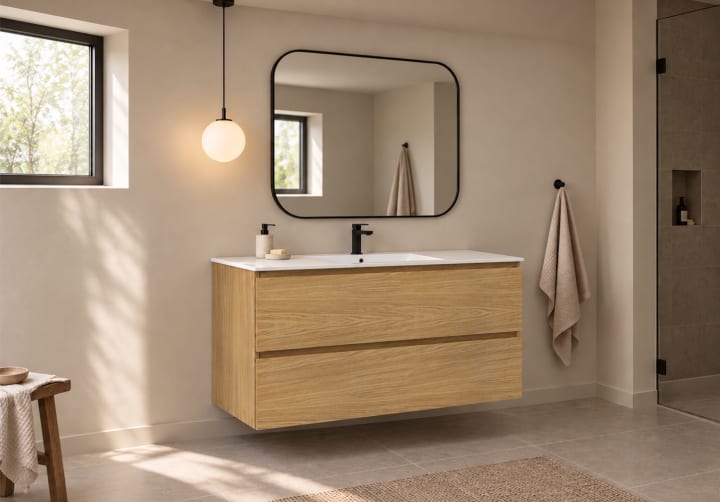 Mueble de baño color madera fondo reducido 37.8 cm Bruntec Vilma Principal 6