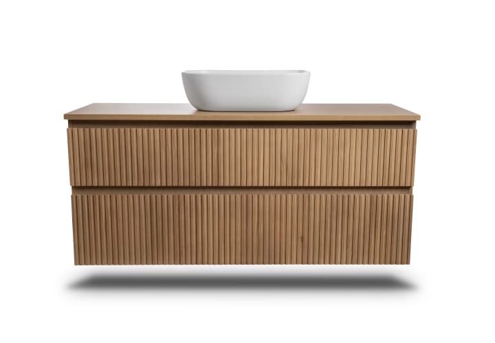 Mueble de baño con encimera de madera maciza Bruntec Alpes Detalle 5