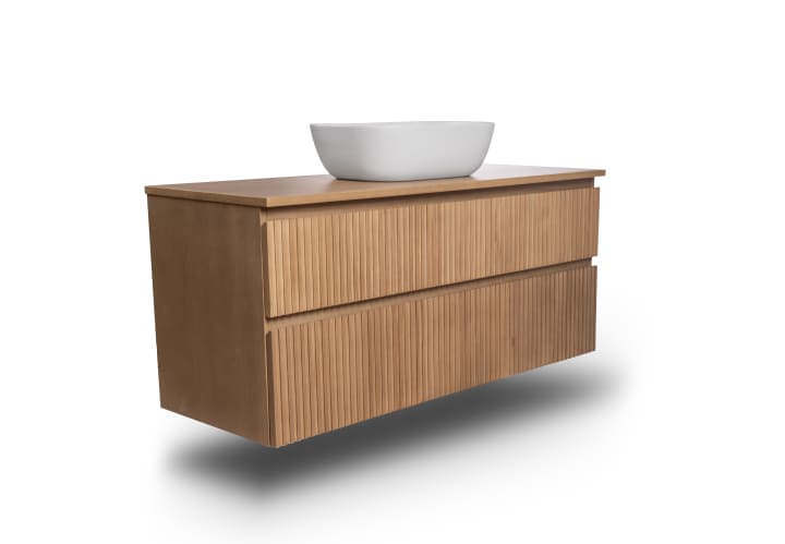 Mueble de baño con encimera de madera maciza Bruntec Alpes Detalle 3