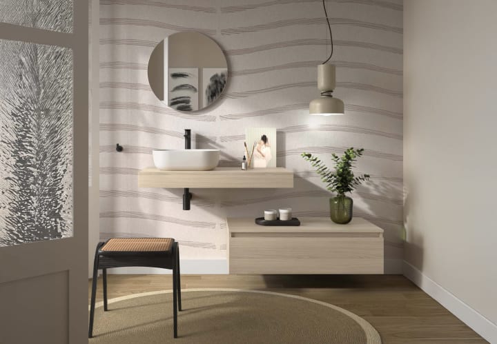 Conjunto mueble de baño con encimera del mismo color del mueble y cajonera Salgar Domus Principal 1