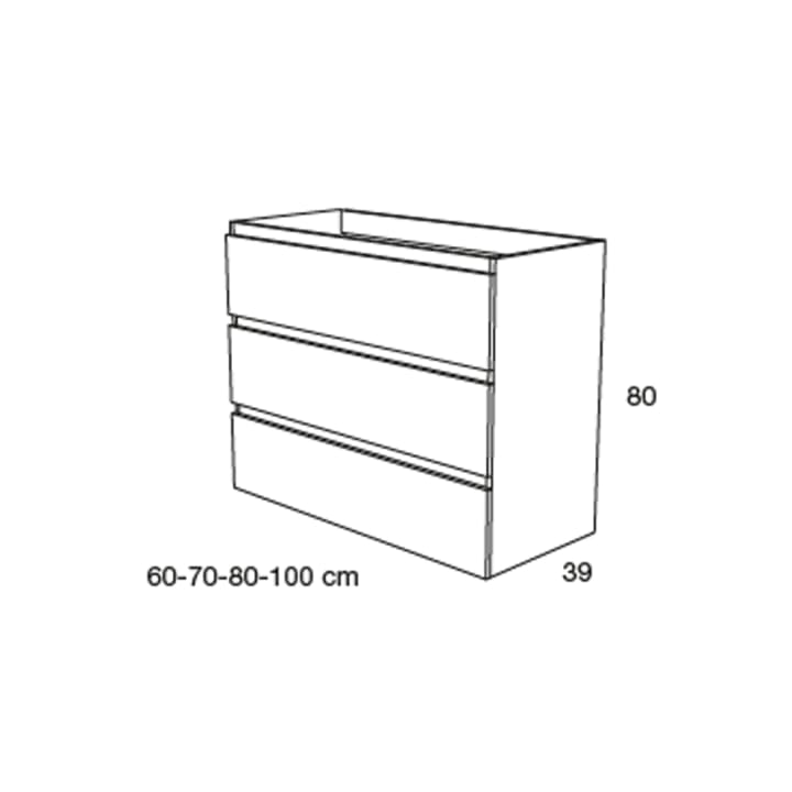 Mueble de baño de fondo reducido 39 cm Avila dos Carmen Croquis 10