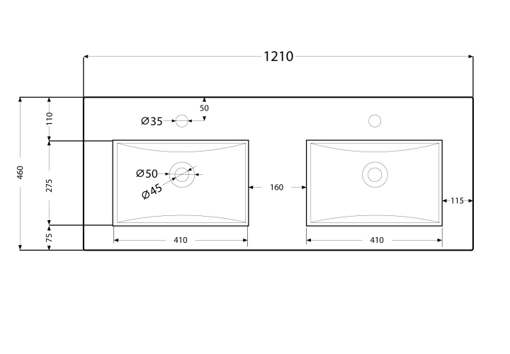 Lavabo encastrado Art and Bath Thin Croquis 1