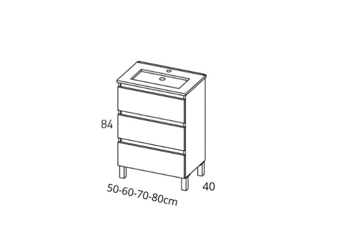 Conjunto mueble de baño fondo reducido 40 cm Viso Nido Croquis 7