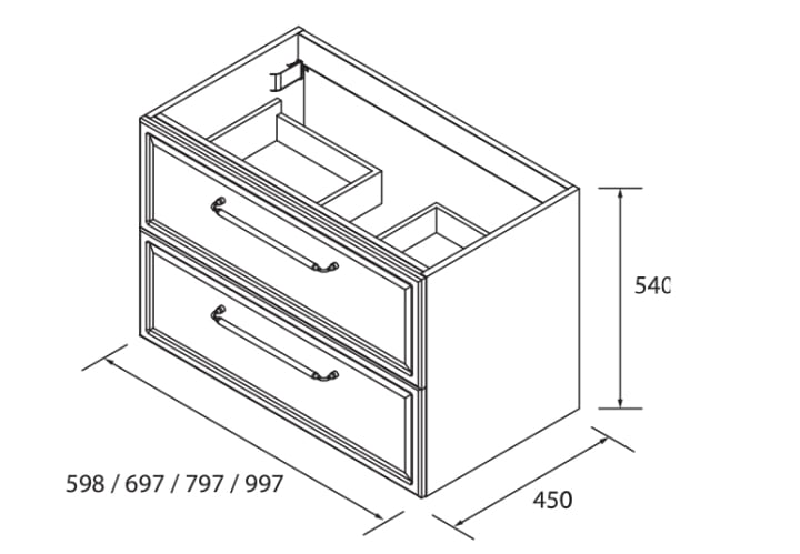 Conjunto mueble de baño Salgar Runa Croquis 19