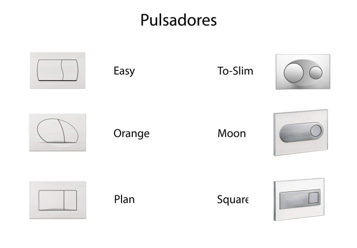 Pack inodoro + cisterna empotrada + pulsador + bide Unisan Sanindusa Look Detalle 4
