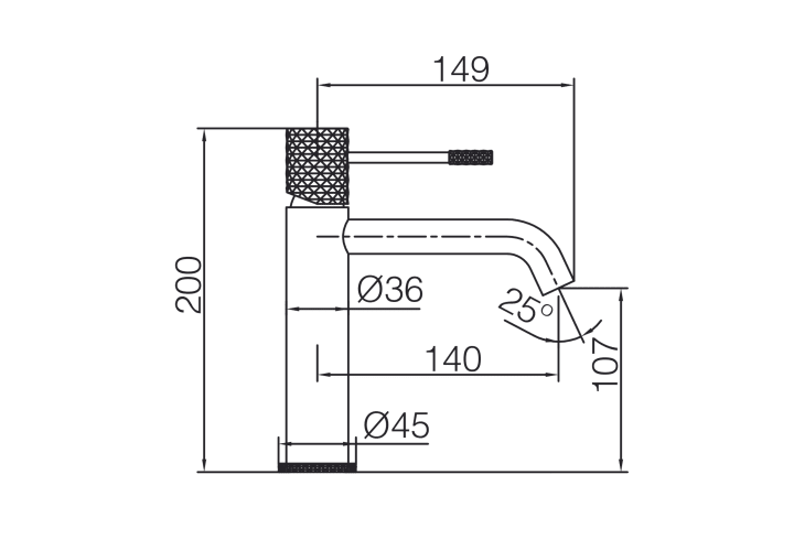 Grifo de lavabo Imex Génova Croquis 16