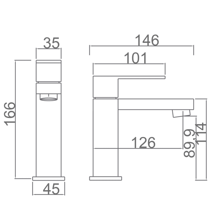Grifo de lavabo Imex Valencia Croquis 3