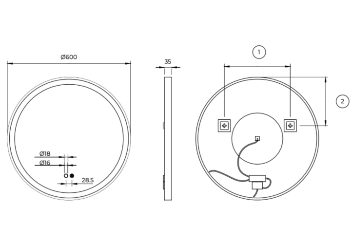 Espejo de baño con luz LED Ledimex Paris Croquis 10
