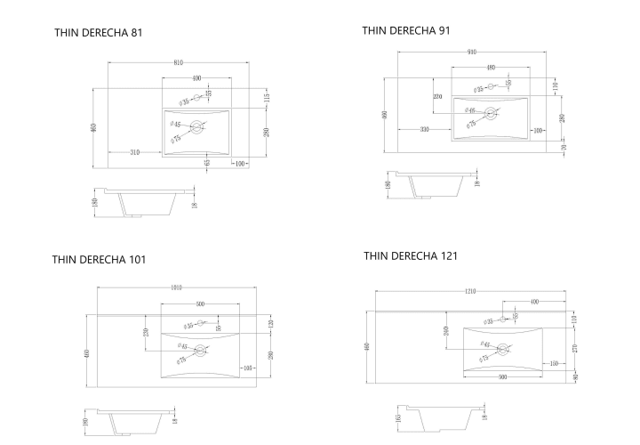 Lavabo encastrado Art and Bath Thin Croquis 1