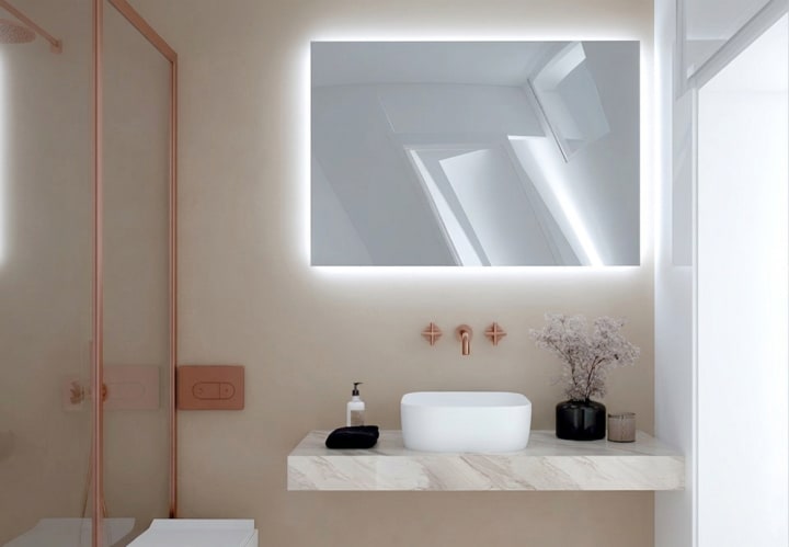 Espejo de baño con luz LED Bruntec Dune Ambiente 6