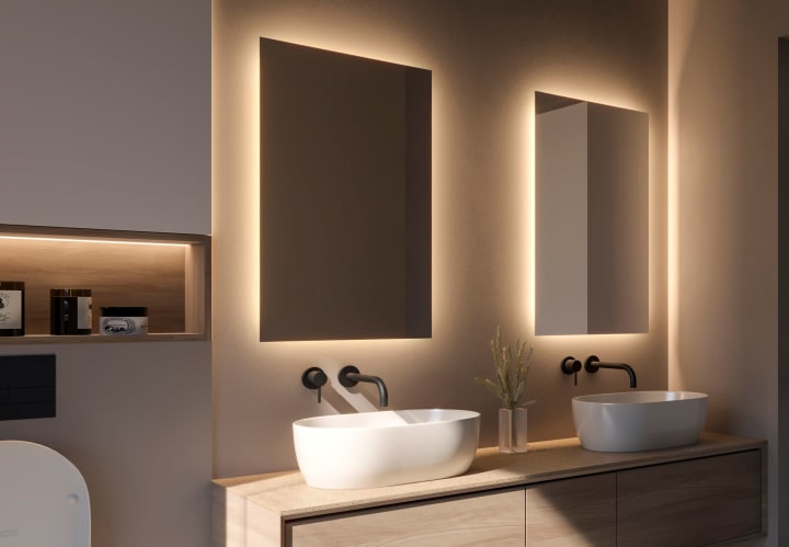 Espejo de baño con luz LED Bruntec Dune Ambiente 5