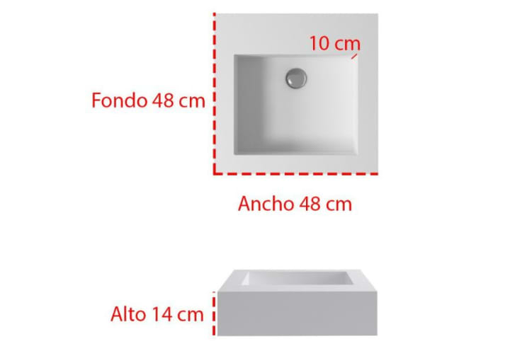 Lavabo sobre encimera Bruntec Roma Croquis 1