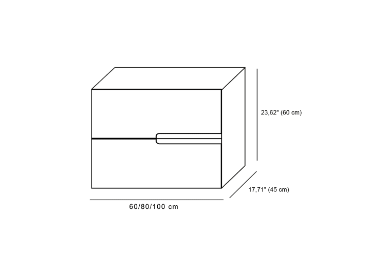 Mueble de baño con encimera piedra compactada blanca Bruntec Lia colores Croquis 13