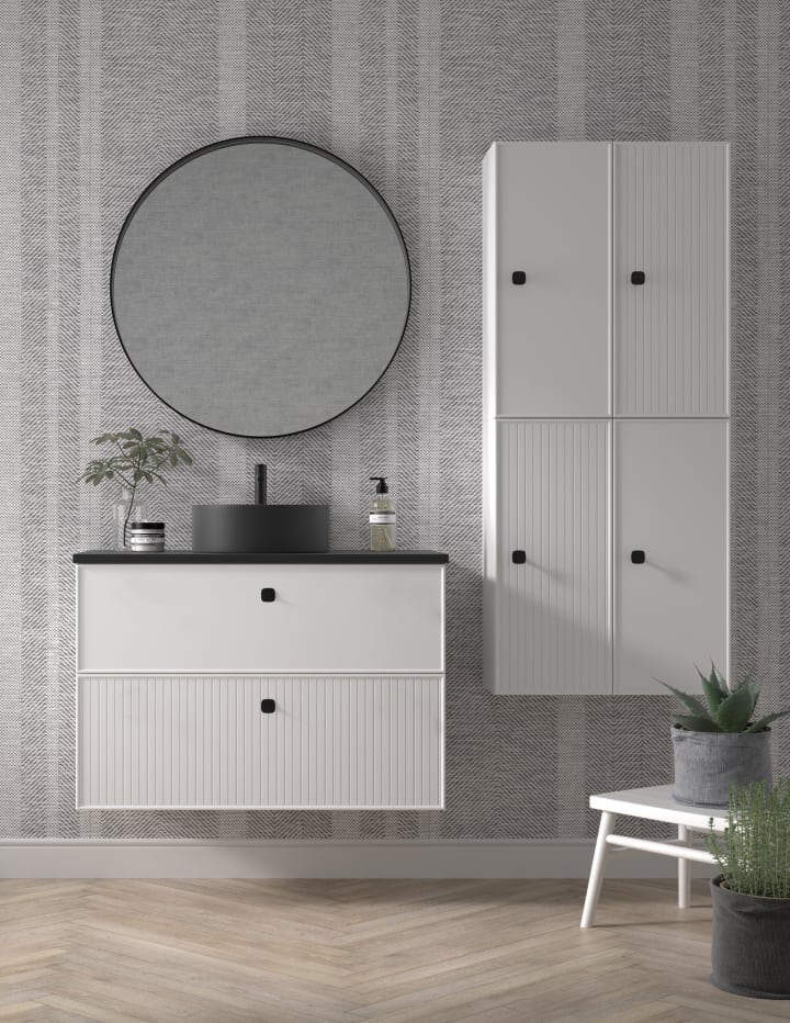 Mueble de baño con encimera de Microtec de Avila Dos Blanca Principal 1