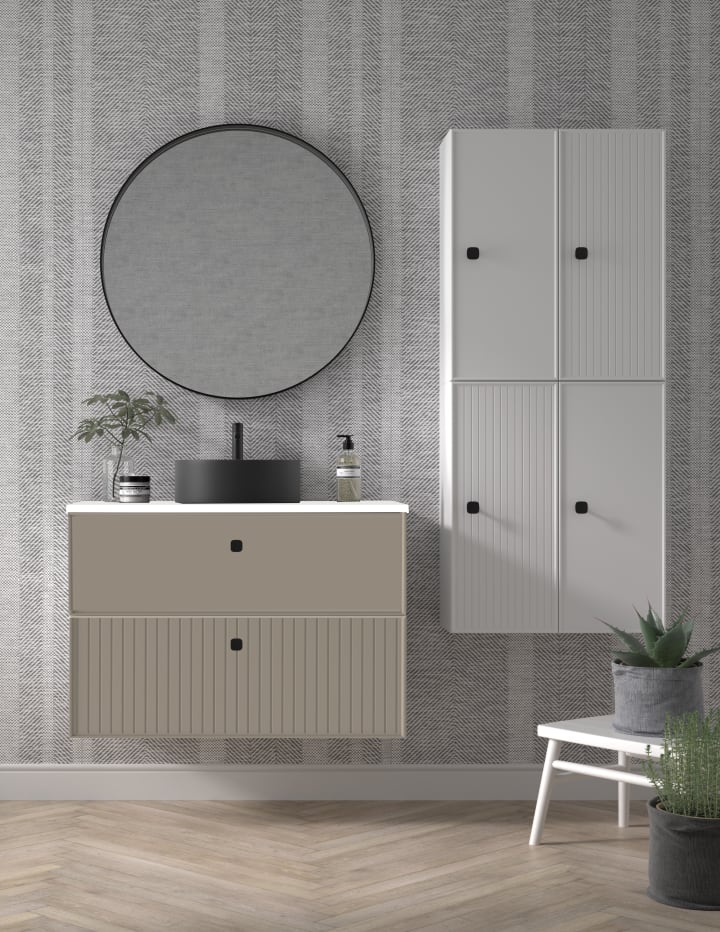 Mueble de baño con encimera de Microtec de Avila Dos Blanca Detalle 3