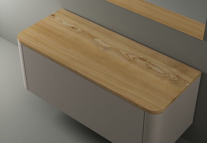 Mueble de baño con encimera de madera maciza Bruntec Baviera Detalle 4