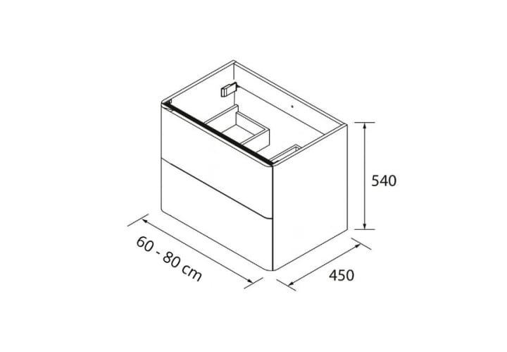 Mueble de baño con encimera Solid Surface Salgar Uniiq Croquis 4