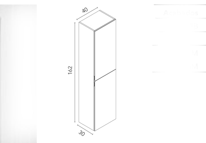 Columna con espejo para baño Royo Mirror Croquis 5