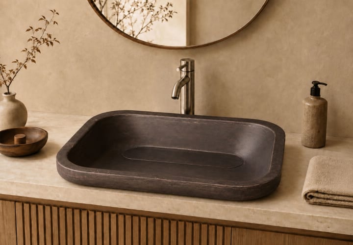 Lavabo de mármol natural Bruntec River Principal 1