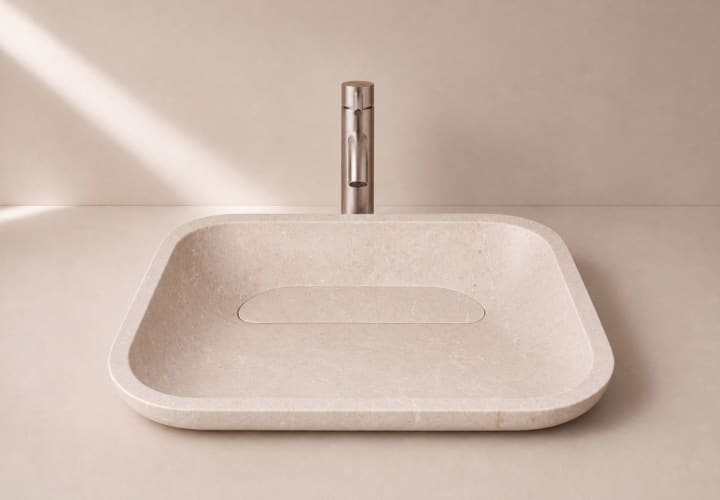 Lavabo de mármol natural Bruntec River Detalle 3