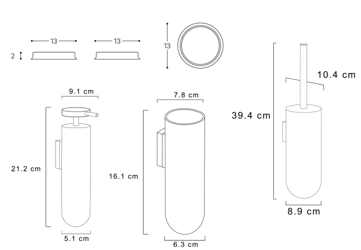 Conjunto de accesorios de baño Cosmic Geyser Croquis 6